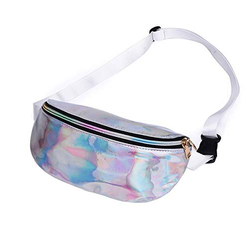 2018 Bolso para Mujer Bolso para Pierna De Vapor Bolso con Láser Reflectante para Mujer Cinturones Bolsillos Be