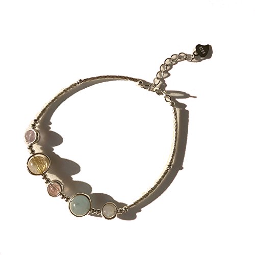 2018 Lucky Crystal Bracelet 14K Gold Bracelet Lettering Strawberry Crystal Bracelet (Color : La Plata, Tamaño : XL)