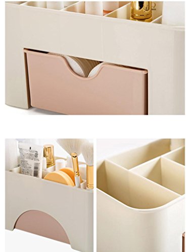 2018 Saving Space Desktop Cosmetics Caja de cajones de maquillaje para maquillaje por ESAILQ (Rosado)