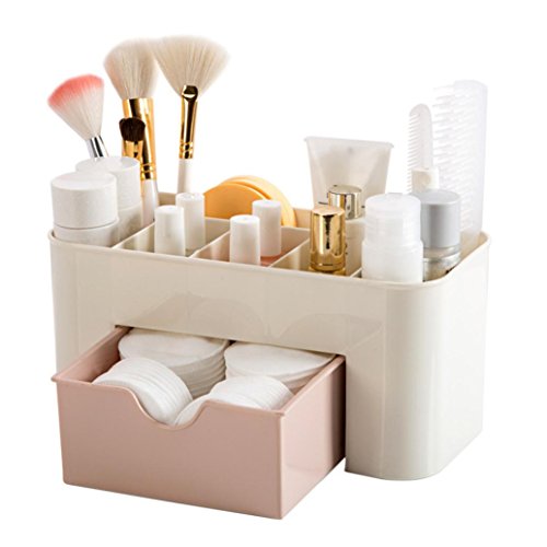 2018 Saving Space Desktop Cosmetics Caja de cajones de maquillaje para maquillaje por ESAILQ (Rosado)