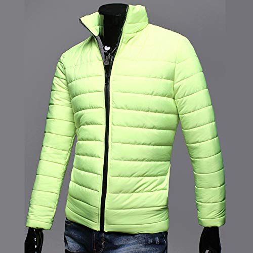 2019 - Chaqueta de plumón para Hombre, de algodón, Ligera, Piel cálida, con Cremallera, con Capucha, Color Liso, Elegante, Slim Fit Hoodie D-Vert Clair XXL