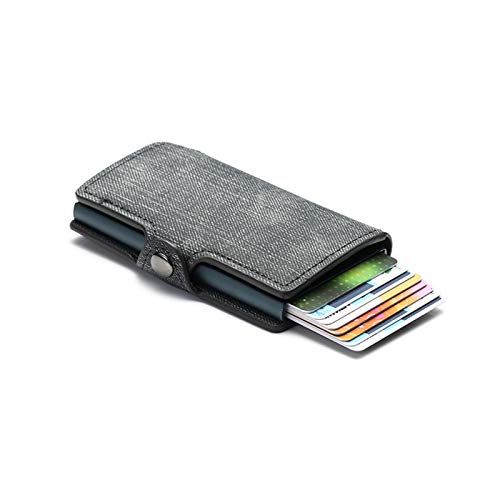 2020 Cartera para Tarjeta de crédito Nuevo Bloqueo RFID Portatarjetas Delgado PU Caja de Aluminio Individual Estuche para Tarjetas con Cerrojo Comercial Cartera Delgada -   Rosa, a1