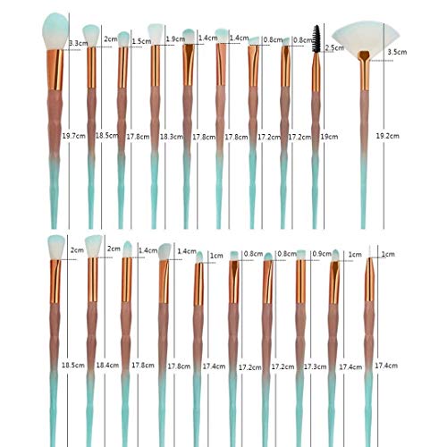 20pcs Pinceles de maquillaje Set Eye Shadow Foundation Powder Eyeliner Eyelash Lip Make Up Pincel de maquillaje Kit de herramientas de belleza cosmética (Azul púrpura)