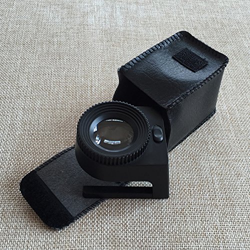 20X Lupa Cuenta Hilos en Armazon De Metal Con 3 Luces de LED y en Funda De Cuero