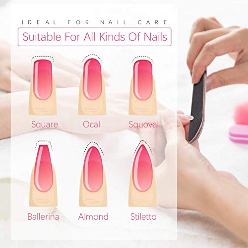 22 Piezas Lima De uñas Profesional 100/180 - Bloque de pulido de uñas para el traje de gel de arte de uñas para uso doméstico y de salones