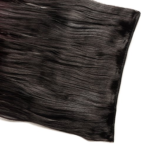 23"(58cm) SEGO Extensiones de Cabello Clip Pelo Sintético Se Ve Natural [Castaño Oscuro a Borgoña] [Una Pieza 5 Clips] Rizada Ondulada Larga Postizos Pelucas para Mujer (120g)