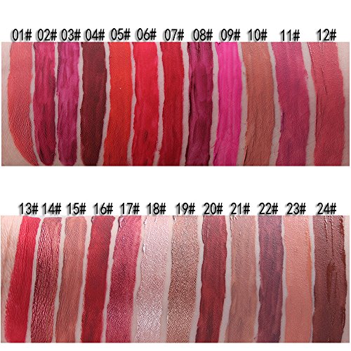 24 Colores Profesional Mate Pintalabios de Maquillaje Larga Duracion para Niñas por ESAILQ K