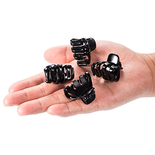 24 Piezas 3 cm Mini Grip Clip de Pulpo Pinza de Pelo de Araña (Negro)