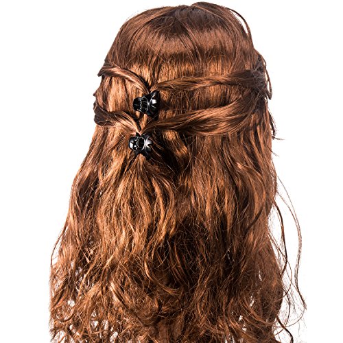 24 Piezas 3 cm Mini Grip Clip de Pulpo Pinza de Pelo de Araña (Negro)