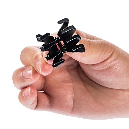 24 Piezas 3 cm Mini Grip Clip de Pulpo Pinza de Pelo de Araña (Negro)