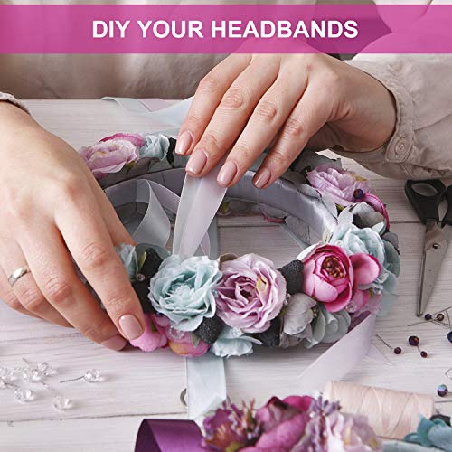 24 Piezas Diadema de Metal Lisa Diadema en Blanco Diadema de Marco de Manualidades para Hombres Mujeres Accesorios de Pelo, 3 Colores