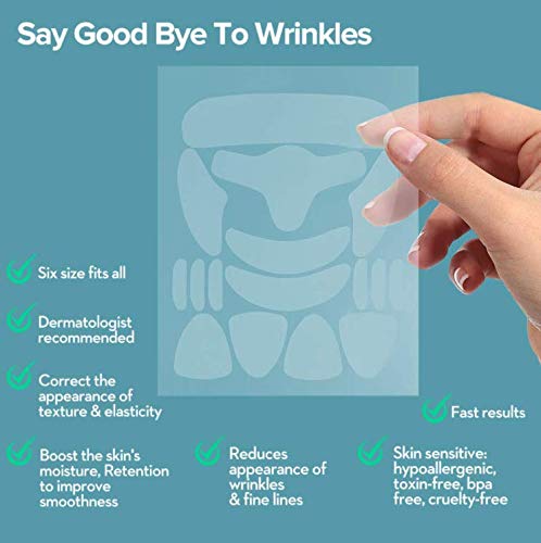 2en1 SandySkin | 165 x Parche antienvejecimiento y 2x almohadilla de silicona gratis para los ojos | Almohadillas para las arrugas de la cara, tiras para las arrugas de los ojos | Flaster