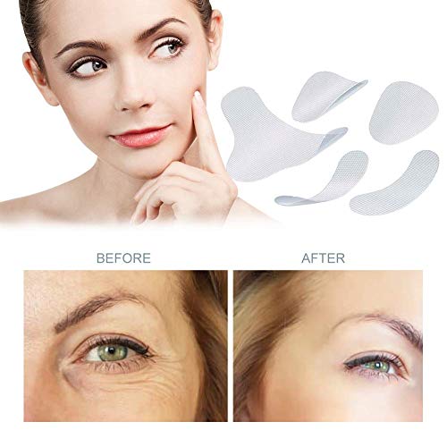 2en1 SandySkin | 165 x Parche antienvejecimiento y 2x almohadilla de silicona gratis para los ojos | Almohadillas para las arrugas de la cara, tiras para las arrugas de los ojos | Flaster