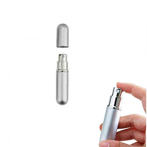 2pcs botellas claras Perfume mini portátil de viaje atomizador recargable del perfume del aerosol de la botella vacía para el monedero del bolsillo de equipaje de plata