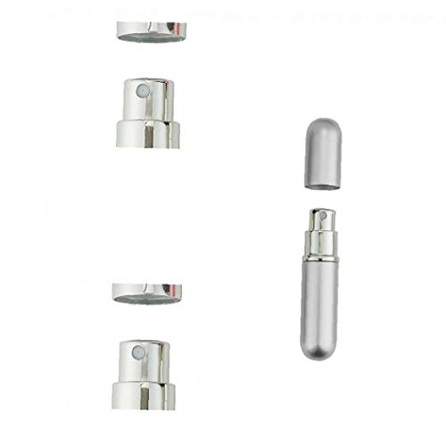 2pcs botellas claras Perfume mini portátil de viaje atomizador recargable del perfume del aerosol de la botella vacía para el monedero del bolsillo de equipaje de plata