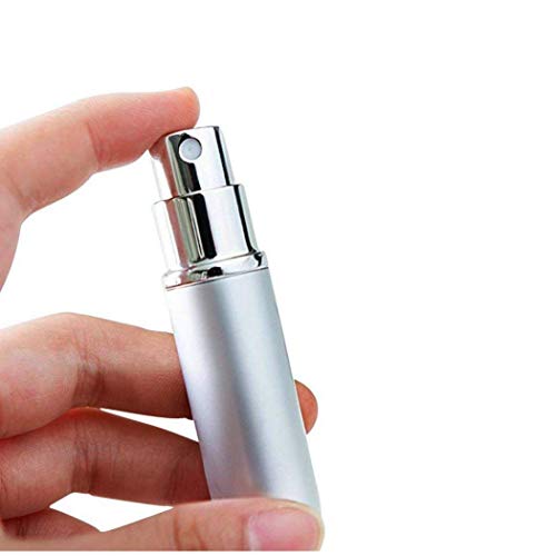 2pcs Botellas Claras Perfume Mini Portátil De Viaje Atomizador Recargable Del Perfume Del Aerosol De La Botella Vacía Para El Monedero Del Bolsillo De Equipaje De Plata
