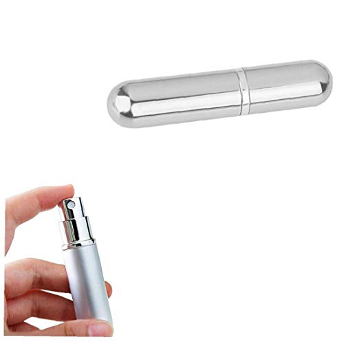 2pcs botellas claras Perfume mini portátil de viaje atomizador recargable del perfume del aerosol de la botella vacía para el monedero del bolsillo de equipaje de plata