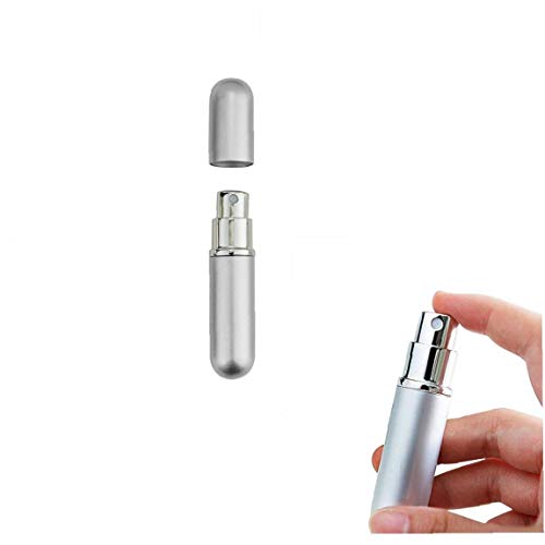 2pcs botellas claras Perfume mini portátil de viaje de perfume recargable del atomizador del aerosol de la botella vacía para el monedero del bolsillo de equipaje de plata