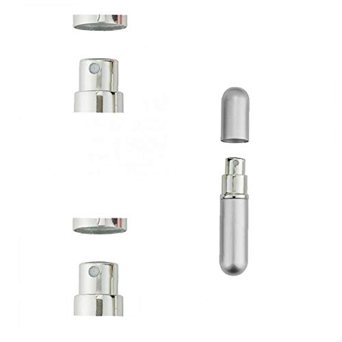 2pcs botellas claras Perfume mini portátil de viaje de perfume recargable del atomizador del aerosol de la botella vacía para el monedero del bolsillo de equipaje de plata