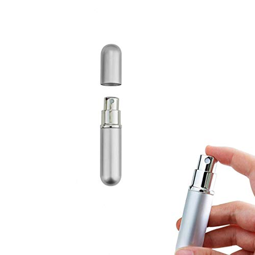 2pcs botellas claras Perfume mini portátil de viaje de perfume recargable del atomizador del aerosol de la botella vacía para el monedero del bolsillo de equipaje de plata