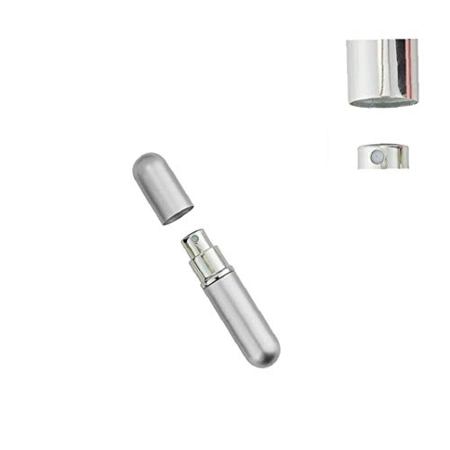 2pcs botellas claras Perfume mini portátil de viaje de perfume recargable del atomizador del aerosol de la botella vacía para el monedero del bolsillo de equipaje de plata