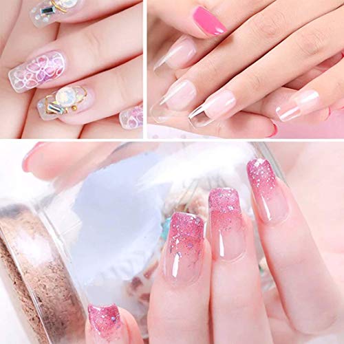 2pcs de acero inoxidable Steelgel Poly Gel Nail Brush Herramienta de forma de rebanada de extremo doble para uñas construcción de extensión de puntas