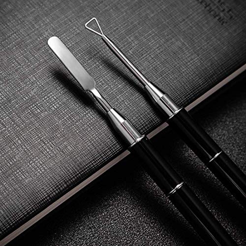 2pcs de acero inoxidable Steelgel Poly Gel Nail Brush Herramienta de forma de rebanada de extremo doble para uñas construcción de extensión de puntas