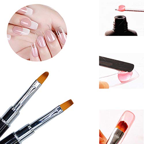 2pcs de acero inoxidable Steelgel Poly Gel Nail Brush Herramienta de forma de rebanada de extremo doble para uñas construcción de extensión de puntas