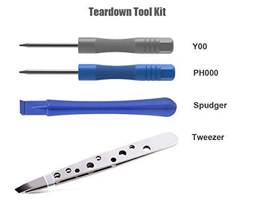 2PCs Reemplazo de Joystick Analógico para Nintendo Joy-con Controller y Switch Lite, 3D Thumb Stick Palanca Pulgar Palanca de Controlador, Destornillador Herramientas de Reparación (Rojo / Azul Neón)