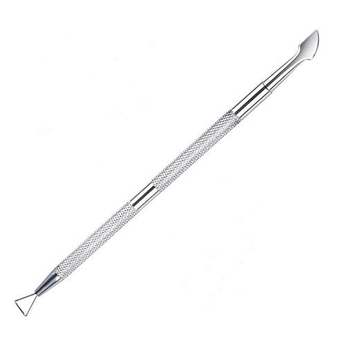 2PCS Triángulo de empujador de gel  Empujador de cutícula de acero inoxidable Raspador de cutículas Eliminar Herramienta removedor de arte de uñas