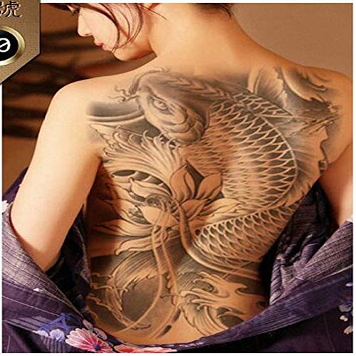 2pcsGrandes Pegatinas de Tatuaje Grande en el Pecho con Espalda Grande pez Lobo Tigre dragón Tatuaje Impermeable Hombres y Mujeres Frescos Usan Tatuaje 2pcs-17