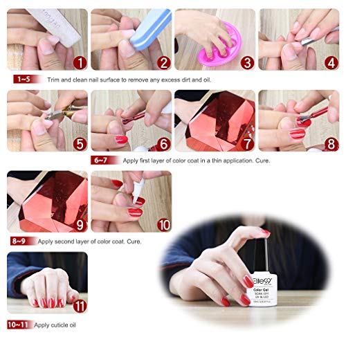 3 en 1 Esmaltes Semipermanentes de Uñas en Gel UV LED 4 Colores Un paso Esmaltes de Uñas Soak off Gel de Elite99 003