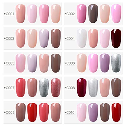 3 en 1 Esmaltes Semipermanentes de Uñas en Gel UV LED 4 Colores Un paso Esmaltes de Uñas Soak off Gel de Elite99 003