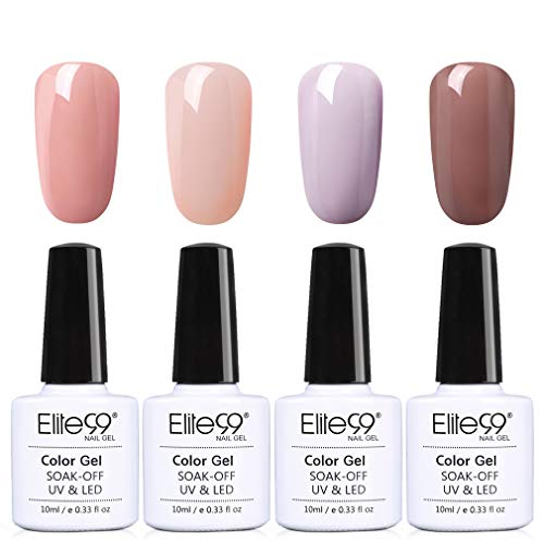3 en 1 Esmaltes Semipermanentes de Uñas en Gel UV LED 4 Colores Un paso Esmaltes de Uñas Soak off Gel de Elite99 003