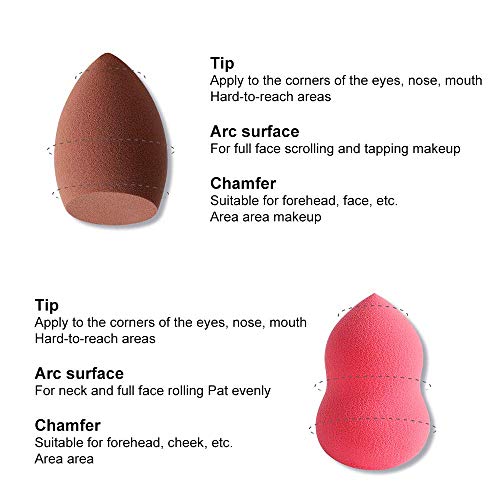 3 esponjas de maquillaje de belleza y 1 soporte de licuadora de maquillaje, esponjas de hojaldre de huevo sin polvo de múltiples formas, herramientas cosméticas Juego de maquillaje de belleza