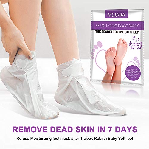 3 Pares Mascarilla Exfoliante de Pies, Aliver Foot Peeling Mask,Lavanda Exfoliantes Calcetines Foot Mask, Quita Cutículas y Callos, Eliminar Piel Muerta Hidratante y Blanqueadora