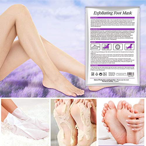 3 Pares Mascarilla Exfoliante de Pies, Aliver Foot Peeling Mask,Lavanda Exfoliantes Calcetines Foot Mask, Quita Cutículas y Callos, Eliminar Piel Muerta Hidratante y Blanqueadora