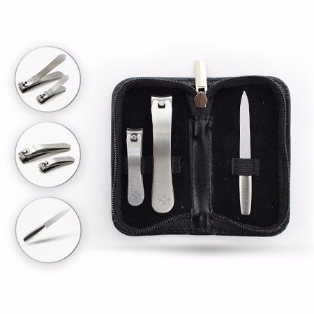 3-pc. Stainless steel manicure and pedicure set, Con funda de cuero, Garantía de Devolución del 100% de satisfacción!