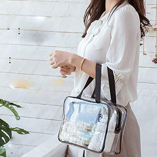 3 Pcs Bolsas de Aseo Transparente, Viaje Impermeable Mujer Bolsa de Cosmético Organizador de Viaje