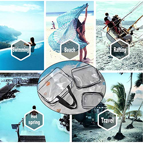 3 Pcs Bolsas de Aseo Transparente, Viaje Impermeable Mujer Bolsa de Cosmético Organizador de Viaje