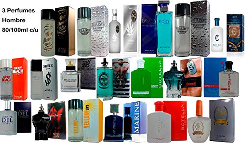3 Perfumes Formulados en Francia para Hombre de 80 a 100ml Cada uno Selección Noche y Día.