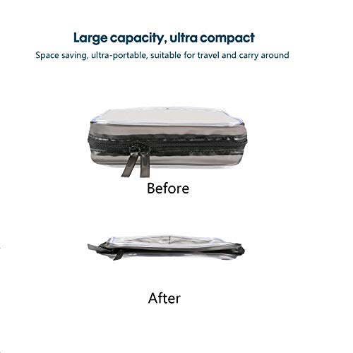 3 Piezas Bolsa de Aseo Transparente Neceser PVC Impermeable Mujer Bolsa de Cosmético Organizador de Viaje , Tres tallas