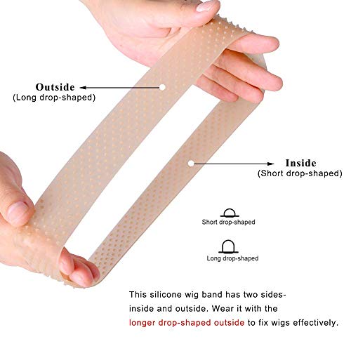 3 piezas de silicona transparente agarre de peluca suave fuerte agarre antideslizante banda de peluca a prueba de sudor diadema para peluca (blanco/marrón oscuro/marrón claro)