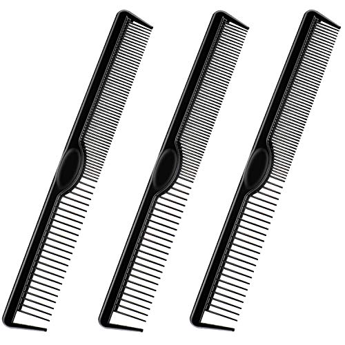 3 Piezas Peine de Corte Corto Negro Peine de Corte de Fibra de Carbono Peine Antiestático Resistente al Calor Peines de Peluquería para Peluquería de Salón