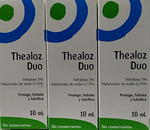 3 x Thealoz Duo Libre de conservantes 10ml para severo Seco ojos. NUEVO