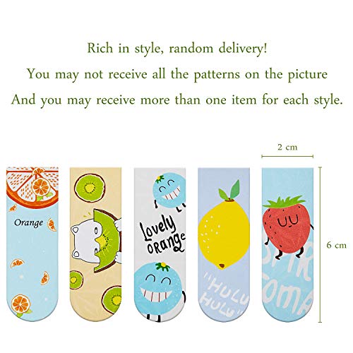 30 Marcadores de Libro Magnéticos Marcapáginas Clip de Página Lindo para Estudiantes Oficina Lectura Papelería (Fruta y Gato)