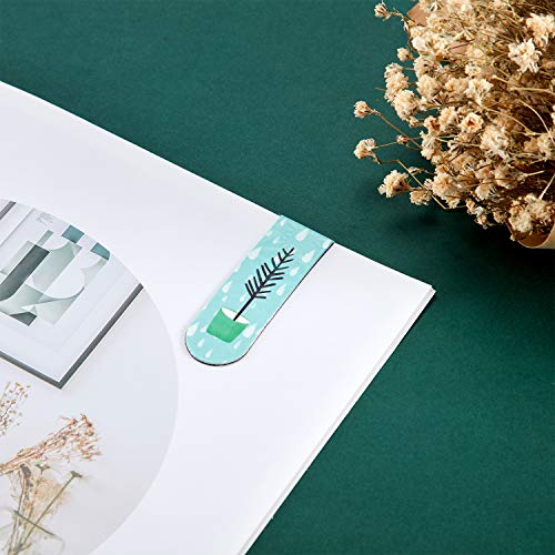 30 Marcadores de Libro Magnéticos Marcapáginas Clip de Página Lindo para Estudiantes Oficina Lectura Papelería (Planta)