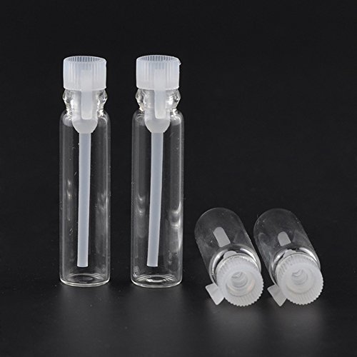 30 pcs vacío Mini viales de muestra de almacenamiento botella de Perfume de cristal rellenable transparente viaje esencial aceite líquido fragancia Aromaterapia muestra botella tarro recipiente, 2ml