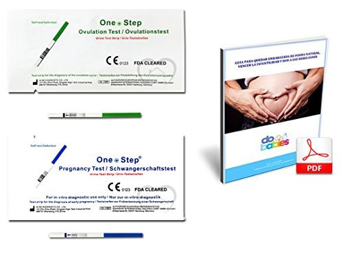 30 x Test de ovulacion 20 mlU/mL, Tiras reactivas de Prueba de ovulacion in-vitro OneStep y 5 x Test de embarazo Diagnostico en casa, incluye un LIBRO GUIA DIGITAL EN PDF