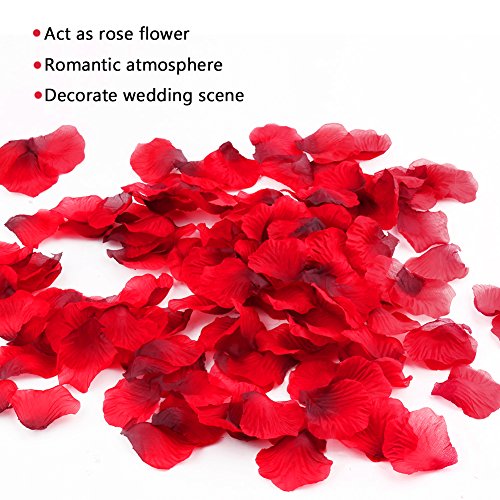 3000 Piezas Pétalos de Rosa, Hermosos Rojo Flores de Rose para el banquete de boda y la atmósfera romántica - Perfecta Día de San Valentín & Bodas Decoración